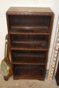 Small early 20th Century oak open front bookcase cabinet