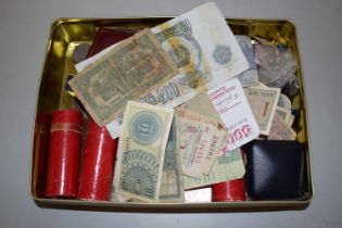 Mixed Lot: Various assorted coins, bank notes etc