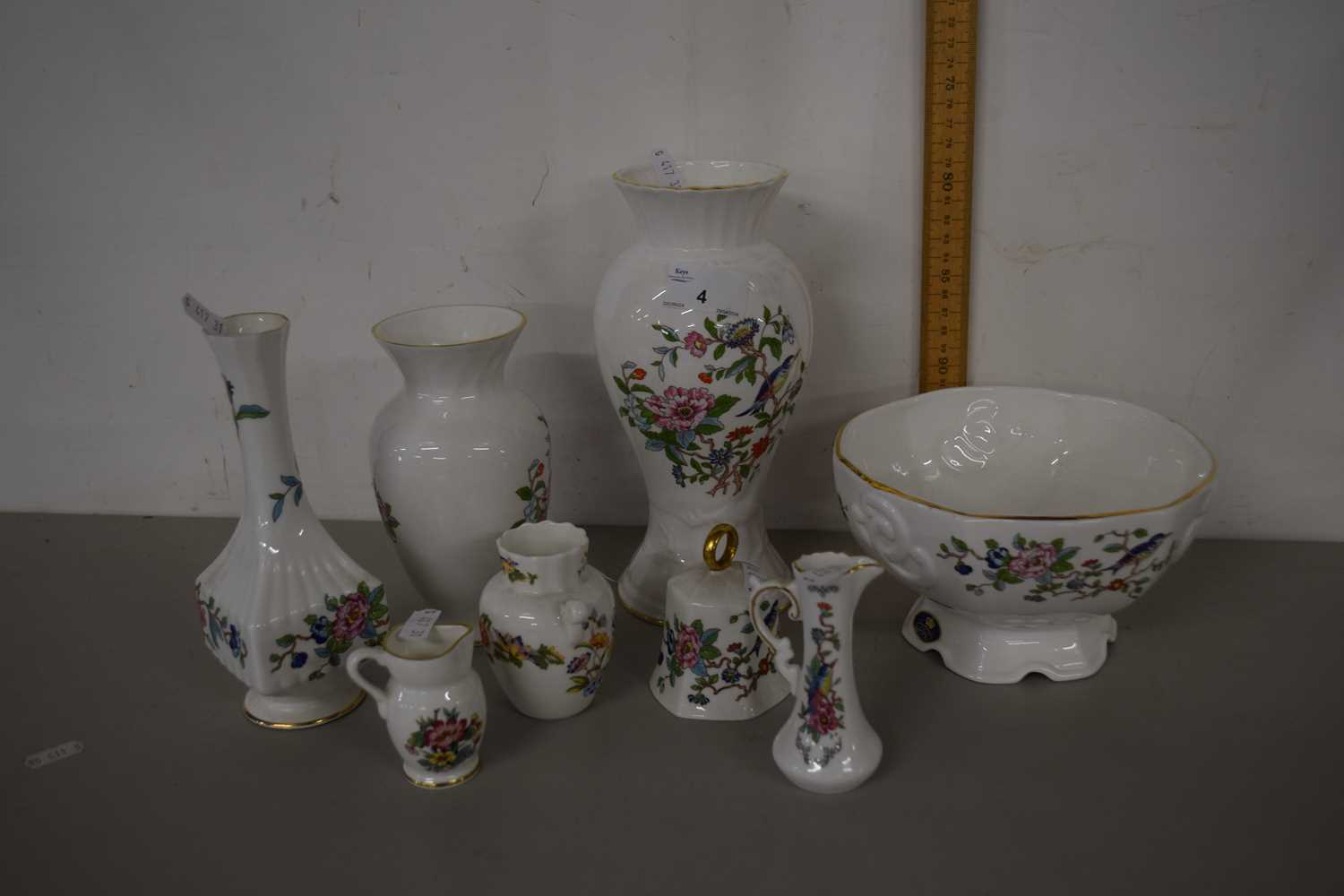 Quantity of Aynsley vases, bowls, table bell etc
