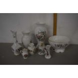 Quantity of Aynsley vases, bowls, table bell etc