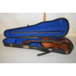 Cased violin with spurious Stradivarius label