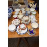 Mixed Lot: Ceramics to include a range of various moustache cups, tea cups and saucers and other