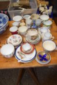 Mixed Lot: Ceramics to include a range of various moustache cups, tea cups and saucers and other