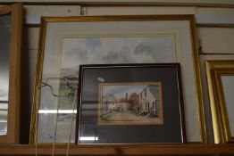 Anthony Hill, study of a farm together with a further study of Patrixbourne, Kent, watercolours,