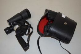 Miranda 8 x 30 binoculars together with a Enbeeco 7 x 50 monocular