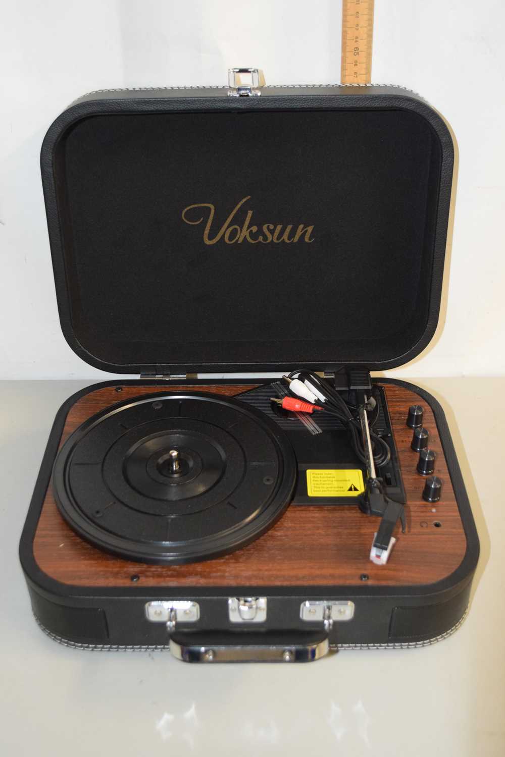 A Voksun portable record player