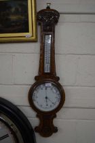 Late 19th or early 20th Century oak cased barometer signed Winterhalder Leicester