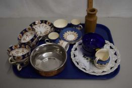 Tray of various tea wares and other items