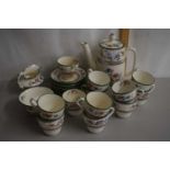 Quantity of Copeland Spode Chinese rose pattern coffee wares