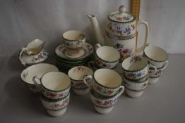 Quantity of Copeland Spode Chinese rose pattern coffee wares