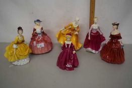 A group of six Royal Doulton and Worcester figurines