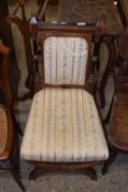 Victorian oak and ebonised gothic style side chair