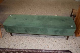 A modern green upholstered long stool, 145cm long