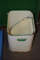 Vintage enamel bread bin