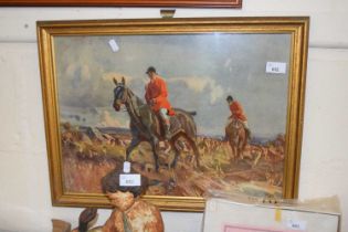 After Alfred Munnings, oleograph print, framed