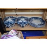 Quantity of Argyll blue and white table wares