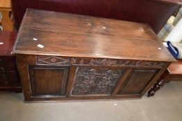 18th Century and later carved oak coffer