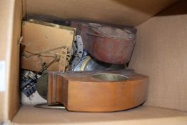 Box of various assorted clock parts