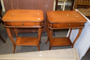 A pair of modern single drawer bedside tables