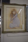 British contemporary, Portrait of a young girl, watercolour, inscribed "Sara" lower right,