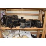 A collection of various vintage box cameras to include portrait brownie, Full-Vue Super plus various