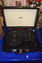 A Akai portable record player