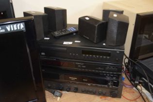 Mixed Lot: Various stereo separates and Panasonic speakers