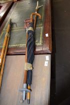 Mixed Lot: Walking sticks and a folding shooting stick