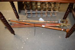 Mixed Lot; Various modern walking sticks with animal head handles plus a further folding shooting