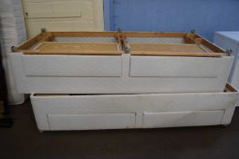 A pair of electric single bedframes