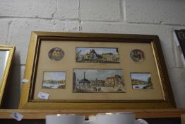 Montage of small coloured prints, views of Ipswich