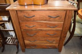 A modern hardwood six drawer chest