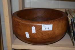 A turned wooden bowl