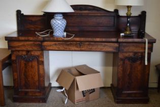 Victorian mahogany break front sideboard, length approx 199cm