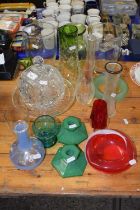 Quantity of glass ware including a large cut glass dish and cover