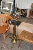 A brass lamp standard in the Art Nouveau style, height approx 130cm