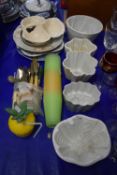 Mixed Lot: Ceramics and cutlery including some Victorian pottery jelly moulds