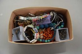 Box containing a quantity of costume jewellery