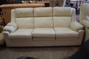 A good quality leather upholstered three seat sofa