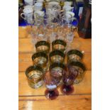 Mixed group of glass ware including quantity of Whisky tumblers
