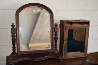 A 19th Century mahogany dressing table mirror, width approx 63cm together with a small mirrored