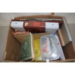Box containing quantity of stamp albums and boxes with loose stamps