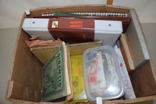 Box containing quantity of stamp albums and boxes with loose stamps
