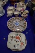 Mixed Lot: Ceramics including some commemorative EU plates and a mid 19th Century pottery tea set