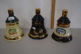 Group of three Bells Whisky's including Christmas 1998, Christmas 1989, Christmas 1995, all with