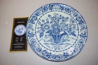 A 20th Century Delft charger with blue and white design