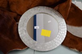 Modern circular moziac effect mirror, diameter approx 40cm