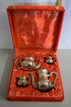 A cased plated coffee set