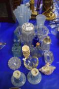 Mixed Lot: Glass and ceramics including a pair of Copeland candlesticks