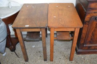 A pair of oak side tables, each approx 68 x 40cm